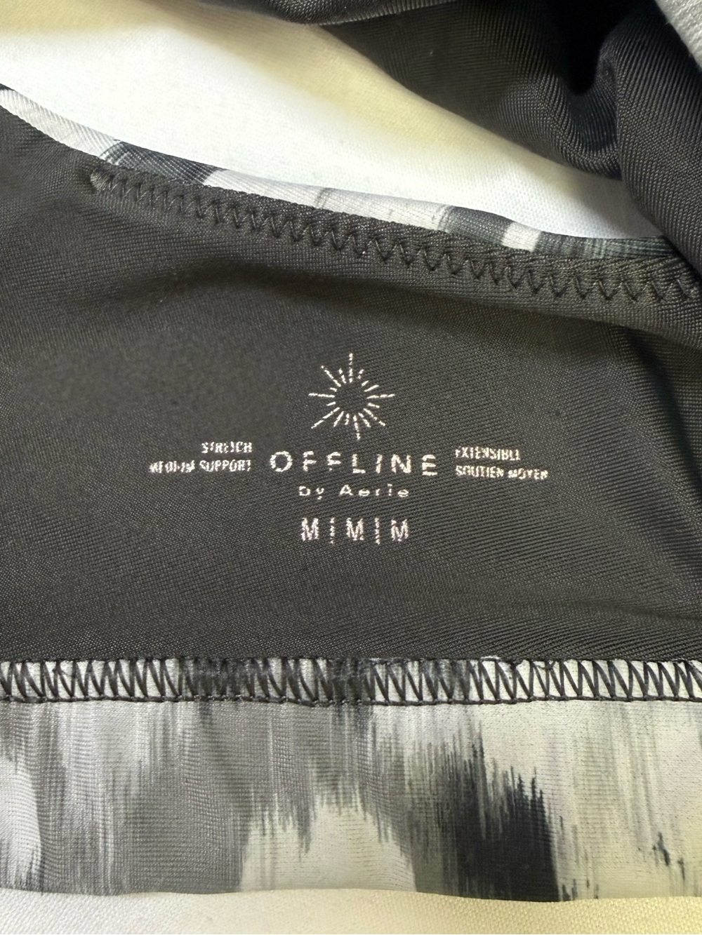 OFFLINE by Aerie Gray Abstract Print Cross Back Medium Support Sports Bra M - Picture 3 of 6